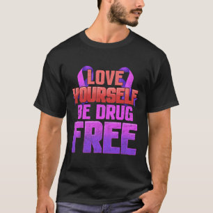Camiseta Sé libre de drogas, hazte púrpura cinta