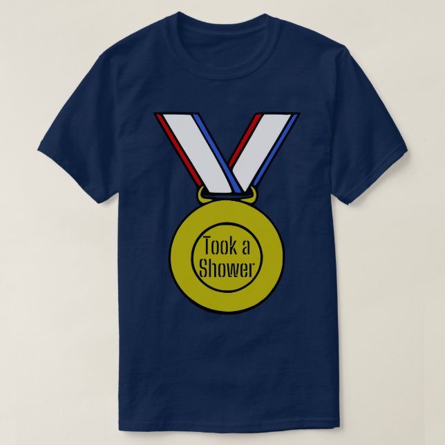 Camiseta Se llevó una medalla de oro de ducha (Diseño del anverso)