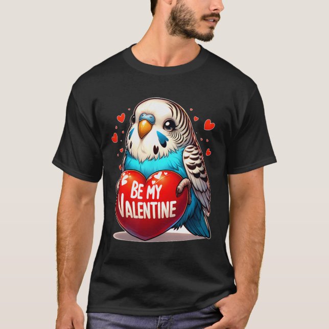Camiseta Sé mi corazón de periquito en San Valentín (Anverso)