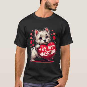 Camiseta Sé mi perro Westie de San Valentín corazón 