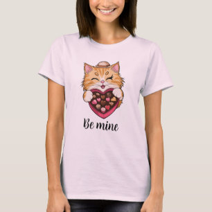 Camiseta Sé mío gato: El día de San Valentín Kawaii gato co