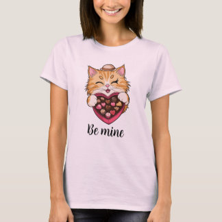 Camiseta Sé mío gato: El día de San Valentín Kawaii gato co