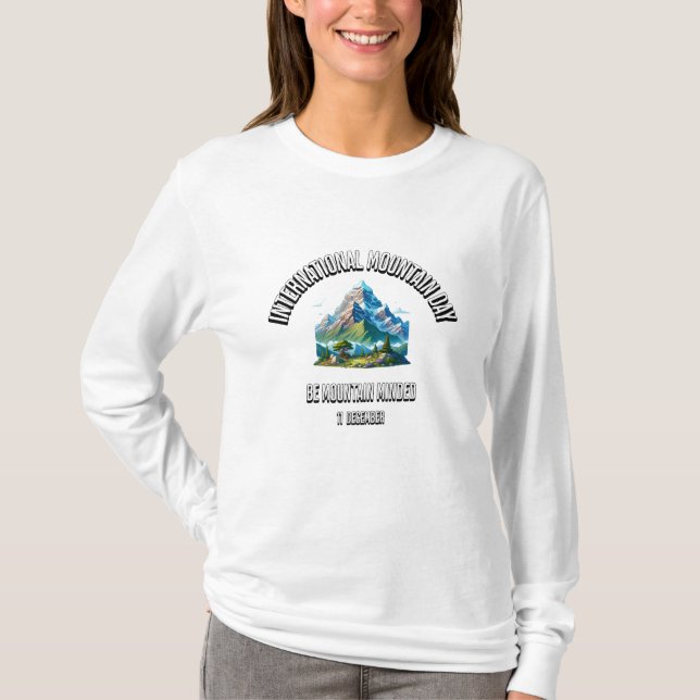 Camiseta Sé Montañoso. Día Internacional de las Montañas. (Anverso)