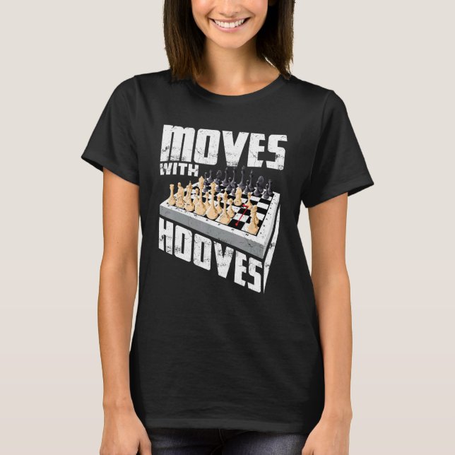 Camiseta Se Mueve Con Hooves Chess Gambik Fork King Queen C (Anverso)