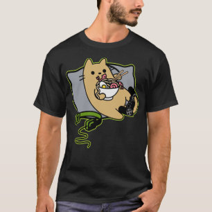Camiseta Se Pausa Juego De Gato De Gato De Nerdy Ramen