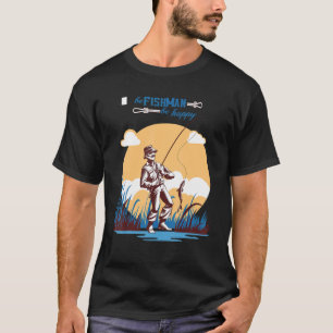 Camiseta Sé pescador, sé feliz Diseño de pesca