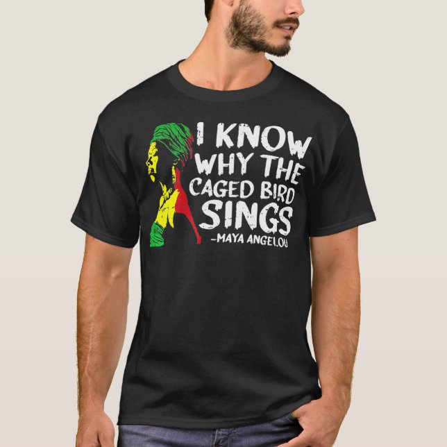 Camiseta Sé Por Qué Caged Bird Canta Guay African (Anverso)