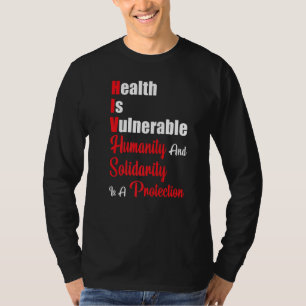 Camiseta Sé Positivo Cinta Roja La Salud Es Vulnerable VIH