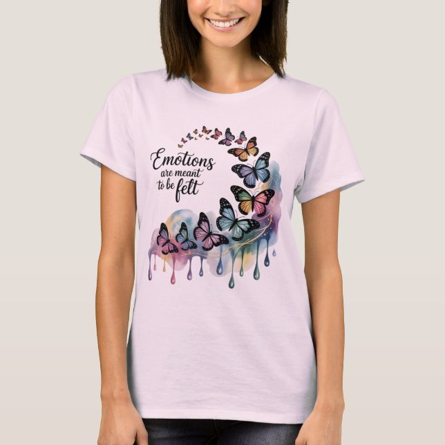 Camiseta Se pretende sentir las emociones - mariposa (Anverso)