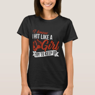 Camiseta Sé que golpeo como una chica amante del boxeo