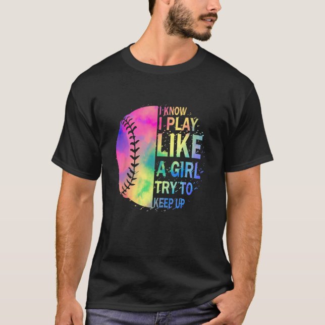 Camiseta Sé Que Juego Como Un Chica Intento Mantener El Sof (Anverso)