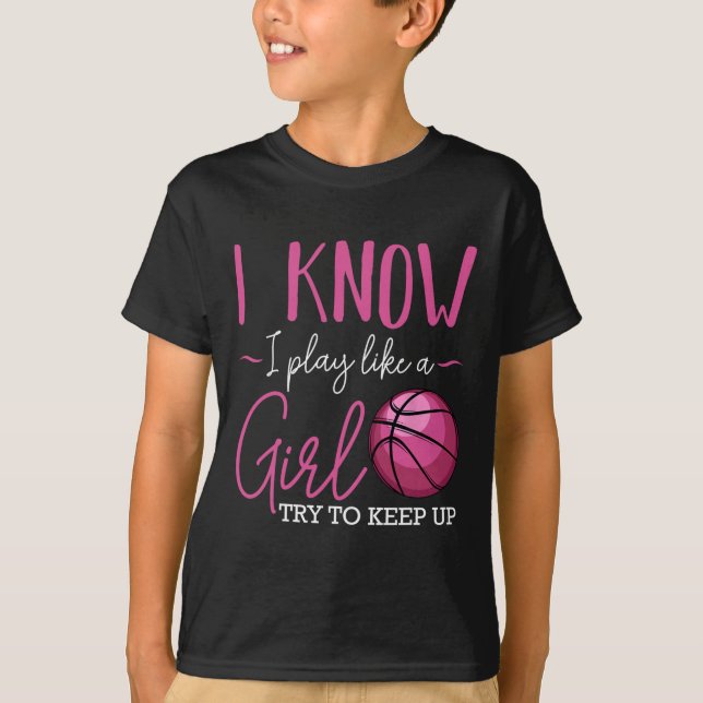 Camiseta Sé Que Juego Como Un Entrenador Chica De Baloncest (Anverso)