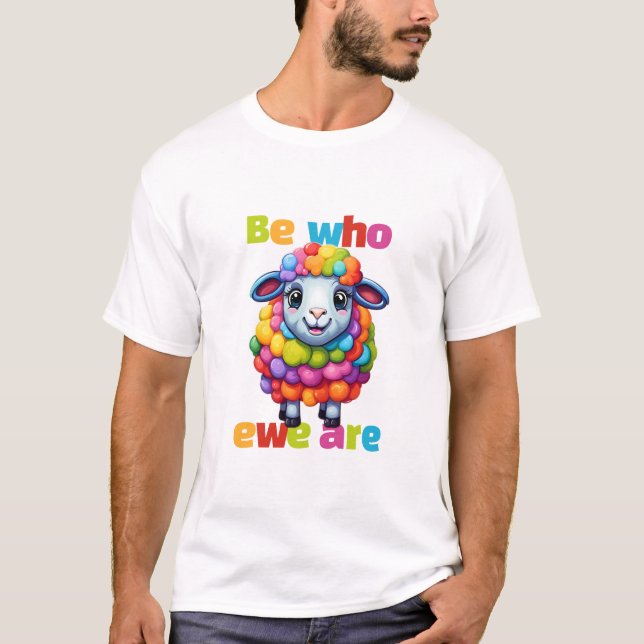 Camiseta Sé quién somos las ovejas arcoiris (Anverso)