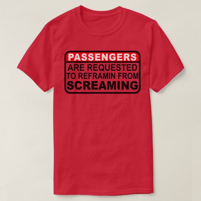 Camiseta Se solicita a los pasajeros (Diseño del anverso)