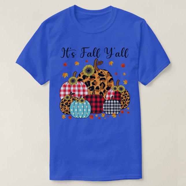 Camiseta Se tocan calabazas de leopardo de otoño (Diseño del anverso)