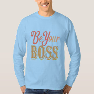 Camiseta "Sé tu jefe" palabras motivacionales azul