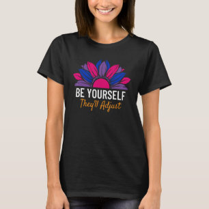 Camiseta Sé tú mismo y ajustarán la bandera bisexual LGBTQ