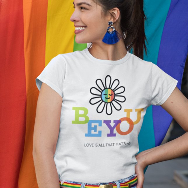 Camiseta Sé tú orgullo LGBT Sunshine Face Rainbow (Subido por el creador)