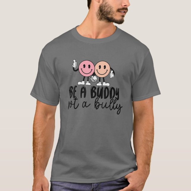Camiseta Sé un amigo, no un bravucón, sonrisa anti bullying (Anverso)