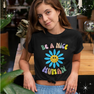 Camiseta Sé un buen gráfico de flores amarillas y azules hu