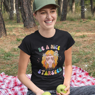 Camiseta Sé un buen gráfico hippie para niños con flores de