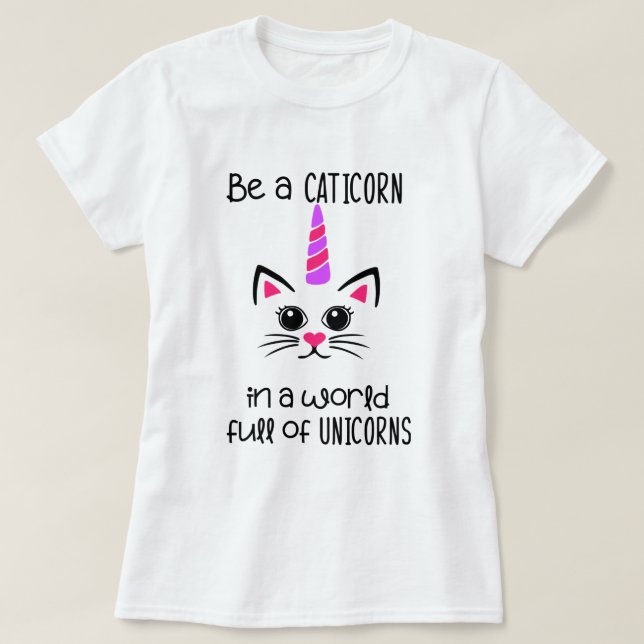 Camiseta Sé un Caticorn. (Diseño del anverso)