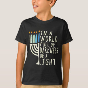 Camiseta Sé una luz Feliz Hanukkah Menorá Regalo Judío _3