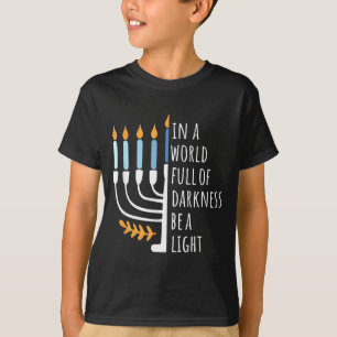 Camiseta Sé una luz Feliz Hanukkah Menorá Regalo Judío _4