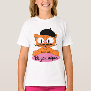 Camiseta Sé Único (Sé único) Bigote de dibujos animados gat