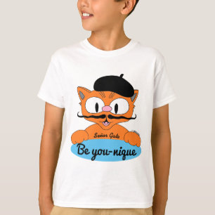 Camiseta Sé Único (Sé único) Bigote de dibujos animados gat