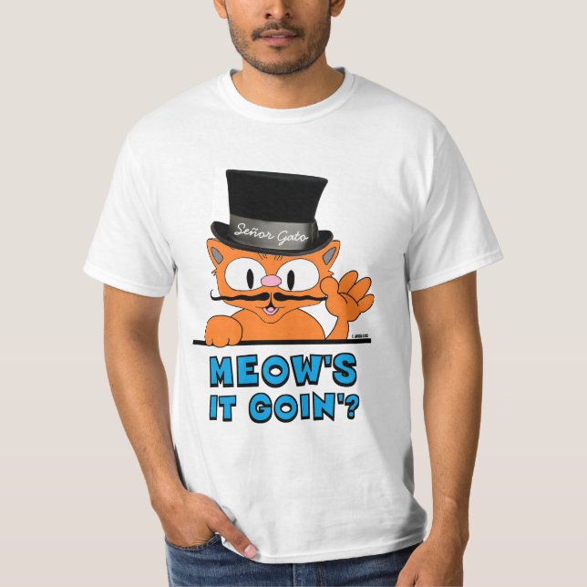 Camiseta ¿SE VA? Señor Gato Personalizado Mustache Cat (Anverso)