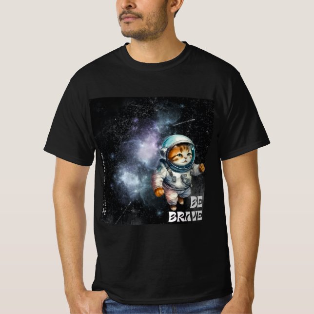 Camiseta "Sé valiente - Tee de aventura de gato espacial" (Anverso)
