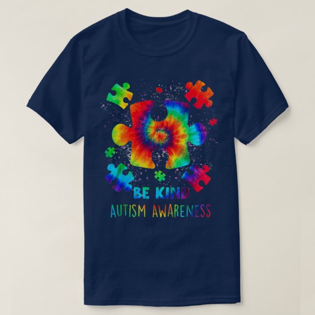 Camiseta Sea amable autismo Concienciación Tejido Rompecabe (Diseño del anverso)