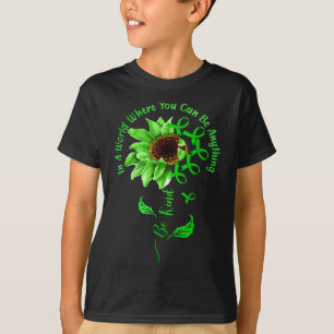 Camiseta Sea amable con la Cinta Verde Sunflower Mental Hea