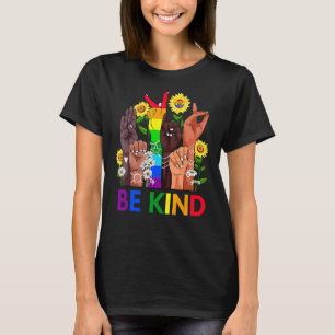 Camiseta Sea amable con la mano del lenguaje de Rótulo habl