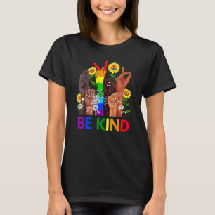 Camiseta Sea amable con la mano del lenguaje de Rótulo habl