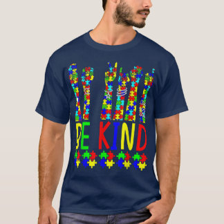 Camiseta Sea amable con la mano lenguaje de Rótulo Rompecab