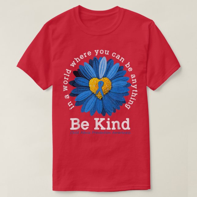 Camiseta Sea amable con la prevención del abuso infantil de (Diseño del anverso)