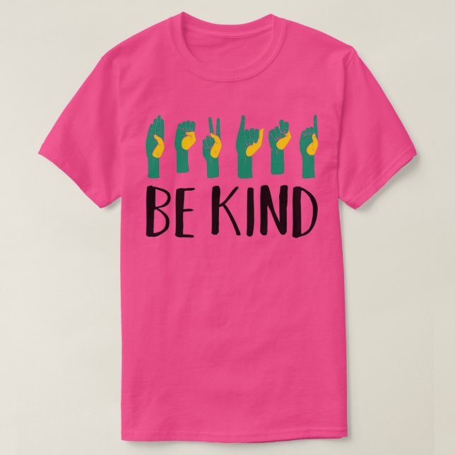 Camiseta Sea amable con los profesores de idiomas de Rótulo (Diseño del anverso)