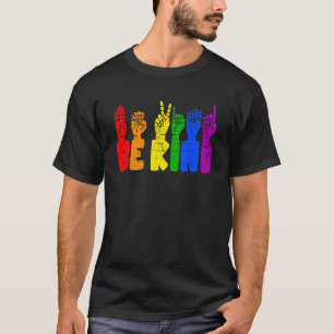 Camiseta Sea amable lenguaje de Rótulo Arcoiris Bandera LGB