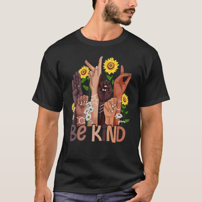 Camiseta Sea amable lenguaje de Rótulo y el día de la unida (Anverso)