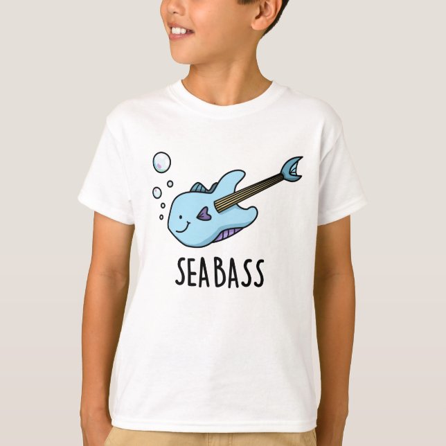 Camiseta Sea Bass Funny Bass Guitar Fish Pun (Anverso)
