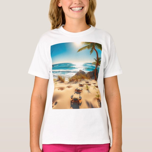 Camiseta Sea  Crabs on Tropical Beach – Serene Ocea (Anverso)