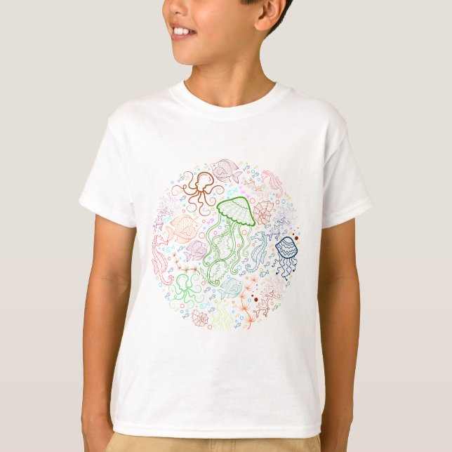 Camiseta sea creatures art design (Anverso)