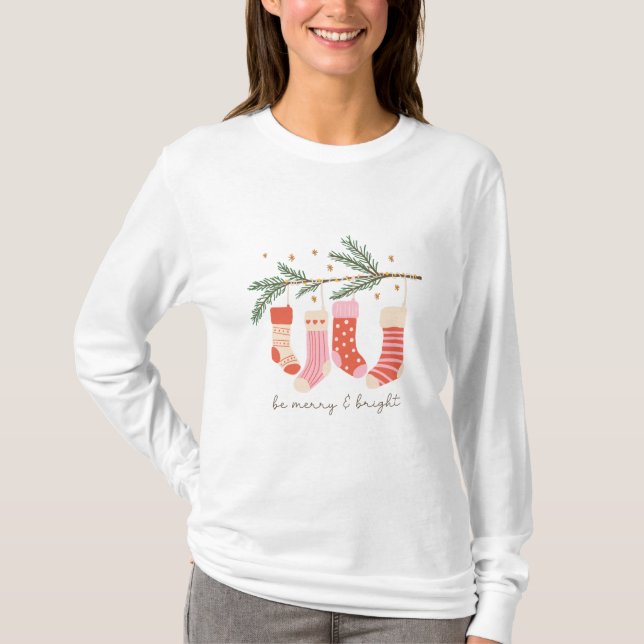 Camiseta Sea feroz y brillante vacaciones en Navidades rojo (Anverso)