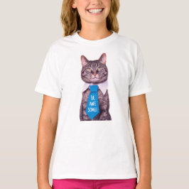 Camiseta "¡SEA INCREÍBLE!" Gato en azul, tu mensaje