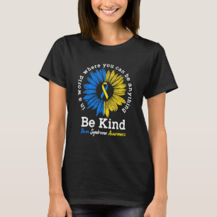 Camiseta Sea Kind Down Syndrome Awareness Ribbon Sunflower 