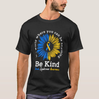 Camiseta Sea Kind Down Syndrome Awareness Ribbon Sunflower 
