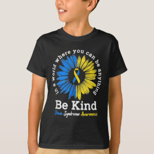 Camiseta Sea Kind Down Syndrome Awareness Ribbon Sunflower 