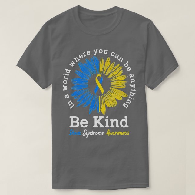 Camiseta Sea Kind Down Syndrome Awareness Ribbon Sunflower  (Diseño del anverso)